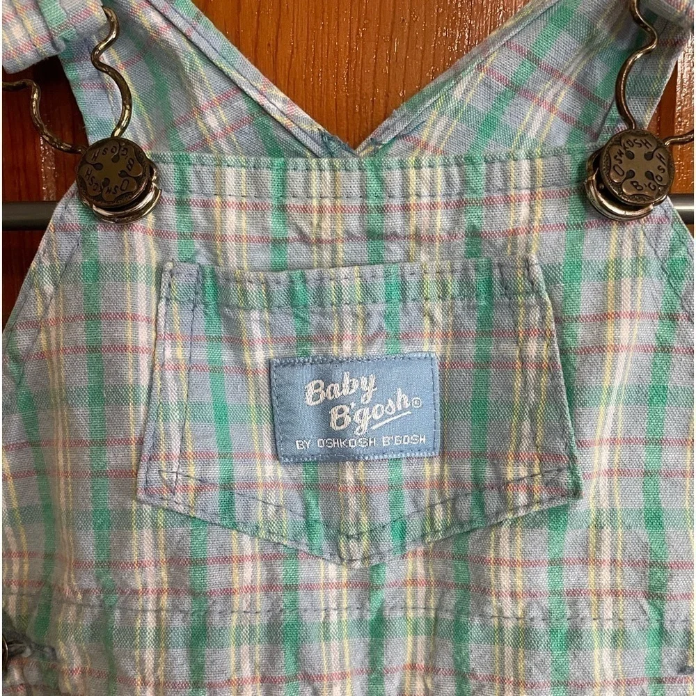 Vintage Osh Kosh B’Gosh Plaid Overalls Size 3-6 months